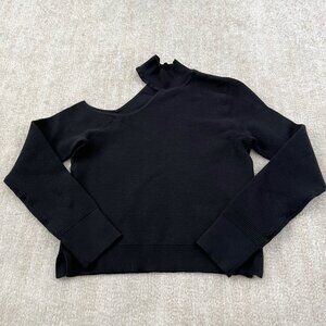 Abercrombie & Fitch Soft A&F Ribbed Asymmetric Cropped Knit Top S